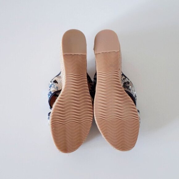 NWOT Maypol sequin & textile criss-cross strap espadrille platform wedge sandals - Picture 9 of 9